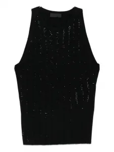 Украшенный ребристый топ LIU JO, черный