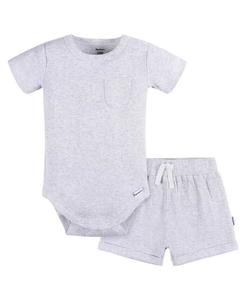 Комплект детского боди и шорт для мальчиков, 2 предмета Gerber, серый