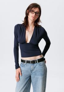 Топ Weekday LONG SLEEVE, Blue Dark/Grey