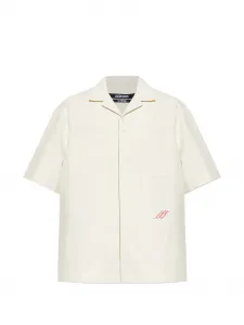 Рубашка romarin с вышивкой и накладным карманом JACQUEMUS, нейтральный