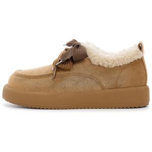 Женские зимние ботинки DAPHNE короткие на шнуровке, карамель