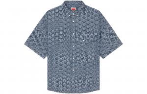 Рубашка с коротким рукавом Seigaiha KENZO, denim синий