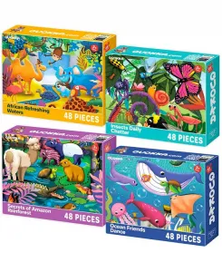 Пазлы 4X48 шт., развивающая игрушка для дошкольников 4-6 лет Quokka, animals