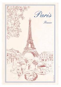 Кухонное полотенце Winkler Paris Tour Eiffel, белый - текстиль - 48 x 1 x 72 см