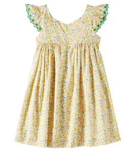 Платье Эмина из хлопкового поплина с цветочным принтом Bonpoint, Fl Jaune Citron
