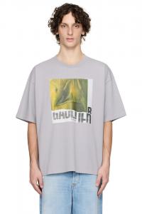 эксклюзивная серая хлопковая оверсайз футболка с принтом от Ssense Jean Paul Gaultier, мультиколор
