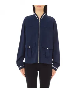 Куртка-Бомбер с полосатой отделкой Liu Jo, синий