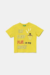 Хлопковая футболка United Colors Of Benetton, желтый