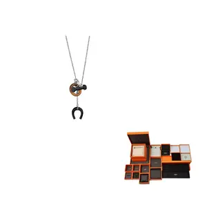 HERMES Мобильный конный палладированный кулон мужской silver