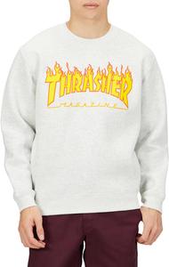 Мужская толстовка с круглым вырезом Slasher TH94130 / FLAME CREW (с логотипом бренда) Классическая модель Thrasher, пепельный