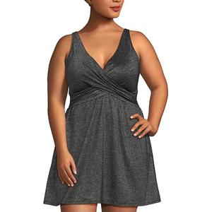Платье-купальник Plus size Shine Wrap Lands' End