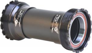 Нижний кронштейн T47 с внутренней резьбой и радиально-упорными подшипниками для кривошипных шпинделей диаметром 30 мм Wheels Manufacturing, черный