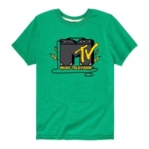 Классическая футболка с логотипом AMP и графикой MTV для мальчиков 8–20 лет Licensed Character, зеленый
