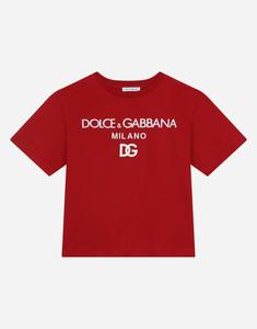 Футболка из джерси с круглым вырезом и вышивкой DG Milano Dolce&Gabbana, красный
