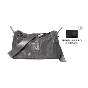 Кожаная сумка-подушка через плечо из масляно-вощеной растяжимой верхней кожи коровы унисекс ROSA HERMOSO, вулканический серый