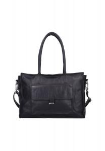 Кожаная сумка через плечо Edgemore 41 см с отделением для ноутбука COWBOYSBAG, черный