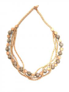 Collezione alessandro Длинное ожерелье «Лиза» коричневого цвета