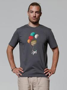Футболка Balloon Spaceman серого цвета wat? Apparel