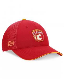 Мужская красная кепка Calgary Flames 2024 NHL Draft on Stage Trucker Adjustable Hat Fanatics