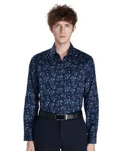 Мужская сорочка с принтом "Разбросанный букет" Bar Iii, синий