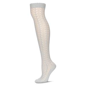 Теплые носки Pointelle over the knee из хлопковой смеси Memoi, Paloma Gray