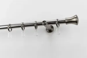 Карниз GARESA "Anita Full Round", 1 направляющая, желаемой длины, включая кольца 280 см, цвет edelstahlfarben