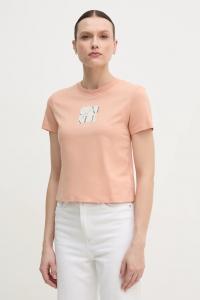 Хлопковая футболка Calvin Klein Jeans, оранжевый