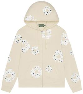 Худи Denim Tears Rhinestone Cotton Wreath Zip Hoodie, кремовый