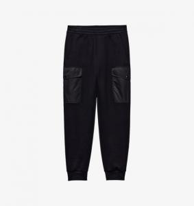 Спортивные штаны из хлопкового джерси Re-Nylon с флисом Prada, черный