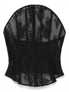Топ MARKGONG cotton-blend corset top, черный
