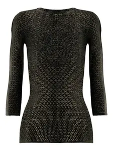 Сетчатый топ с длинными рукавами Wolford, черный