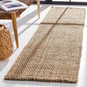 Ковер-дорожка SAFAVIEH, 69 x 305 см, Natural Fiber Collection, Natural, ручной работы в деревенском стиле из джута, идеально подходит для помещений с высокой проходимостью в гостиной, спальне (NF189A)