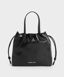 Сумка-тоут Bethel с драпировкой и завязками Charles & Keith, цвет Black
