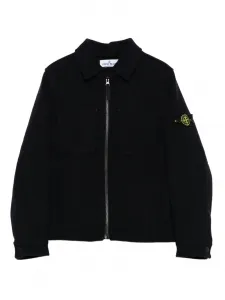 Куртка на молнии с накладным карманом Stone Island Junior, синий