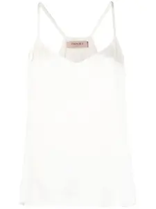 Атласный топ с логотипом Twinset, белый