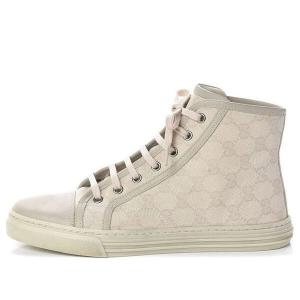 Кроссовки gg high 'logo print - white' Gucci, бежевый