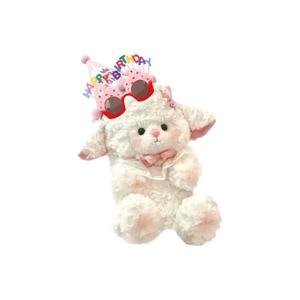 Плюшевая кукла с бантом ягненок букет высота 22 см KUMAOYA