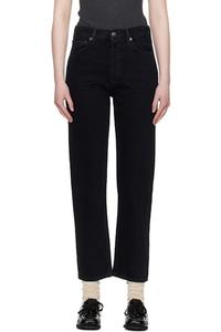 Черные прямые джинсы с заниженной талией в стиле 90-х AGOLDE