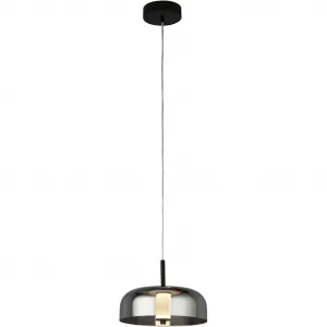 Подвесной светильник Frisbee Pendant - Черный металл и тонированное стекло LED-модуль 1 шт. теплый белый Searchlight, черный