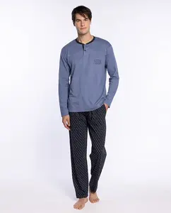 Мужская длинная пижама трикотажная Punto Blanco, синий