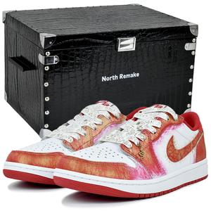 Air 1 устойчивые к истиранию низкие баскетбольные кроссовки Vintage Unisex Jordan, золотой