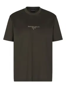 Футболка с вышитым логотипом EMPORIO ARMANI, зеленый