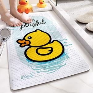 Dajiang Ковер 40x70 см Little Yellow Duck из ПВХ, противоскользящий для ванной комнаты и душа, детский