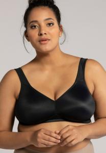 Бюстгальтер Ulla Popken GROSSE GRÖSSEN 2-ER PACK, OHNE BÜGEL, VORGEFORMTE CUPS, Black