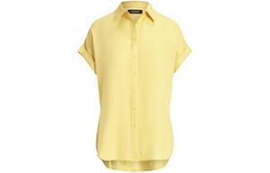 Рубашка Lauren Ralph Lauren с коротким рукавом на пуговицах Polo Ralph Lauren, желтый
