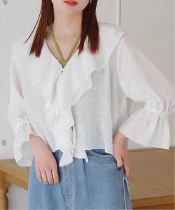 Великолепная/Прозрачная блузка с оборками