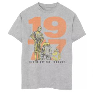 Футболка с графическим рисунком «1977 Droids» для мальчиков 8–20 лет «Звездные войны» C3PO R2D2 BB8 Star Wars