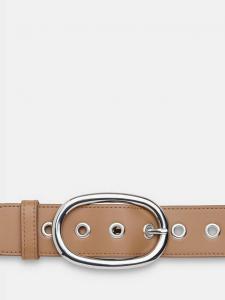 Кожаный ремень с люверсами Whistles, Taupe