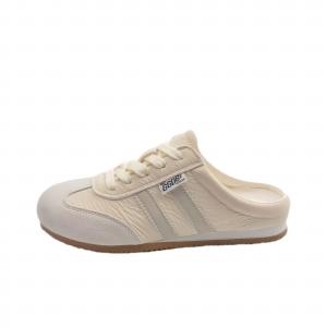 BINGO DUCK Женские тапочки с закрытым носком и износостойкой подошвой TPR в цвете экрю, цвет Ecru