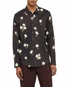 Рубашка с пуговицами в виде цветка воды Sandro, коричневый